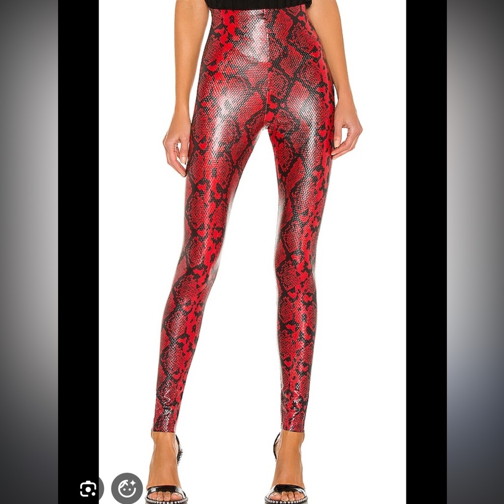 Snakeskin commando leggings